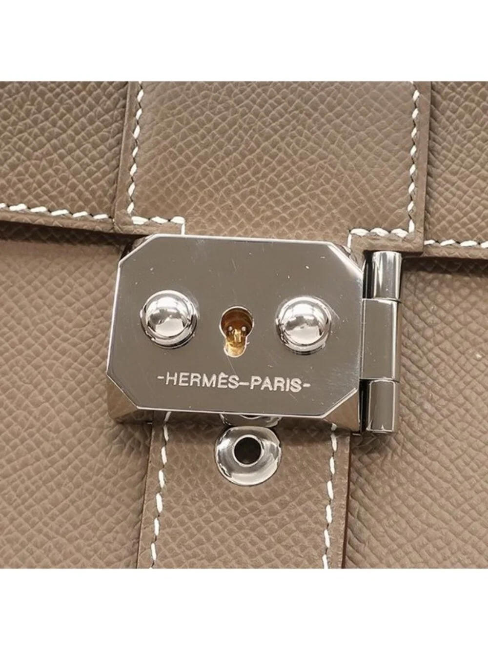 Hermes Clutch Sac a Depeche 24 Veau Epsom Etoupe Silver